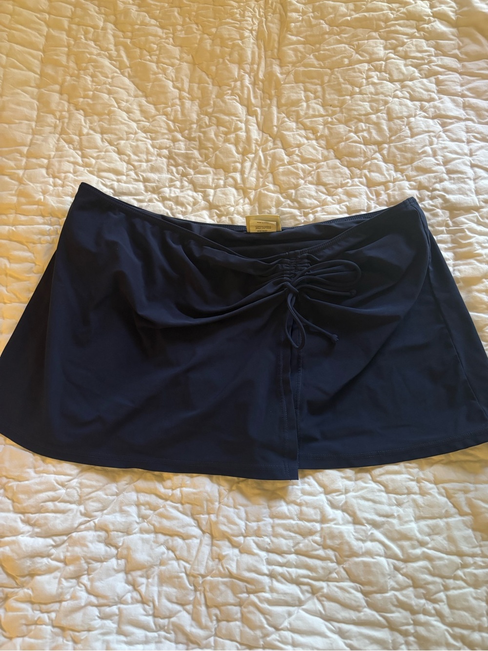 Navy Swim Skirt with Front Tie Ruching Size 10